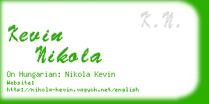 kevin nikola business card